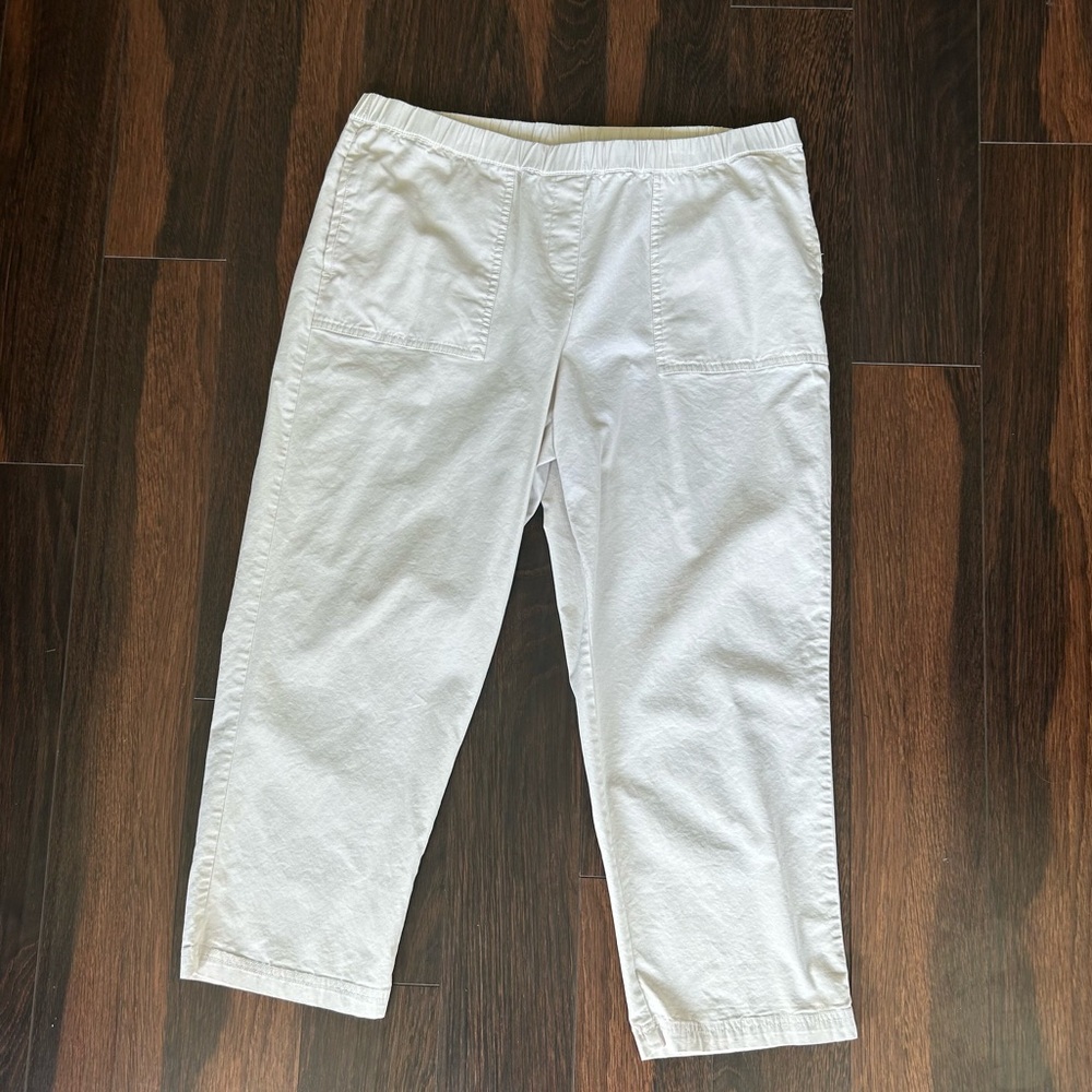 J.jill light cotton blend khakis pull on Petite L